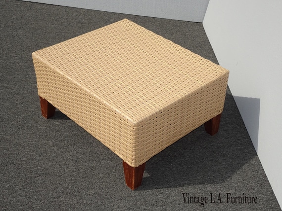 Vintage French Country Plastic Weave Ottoman Footstool Etsy UK
