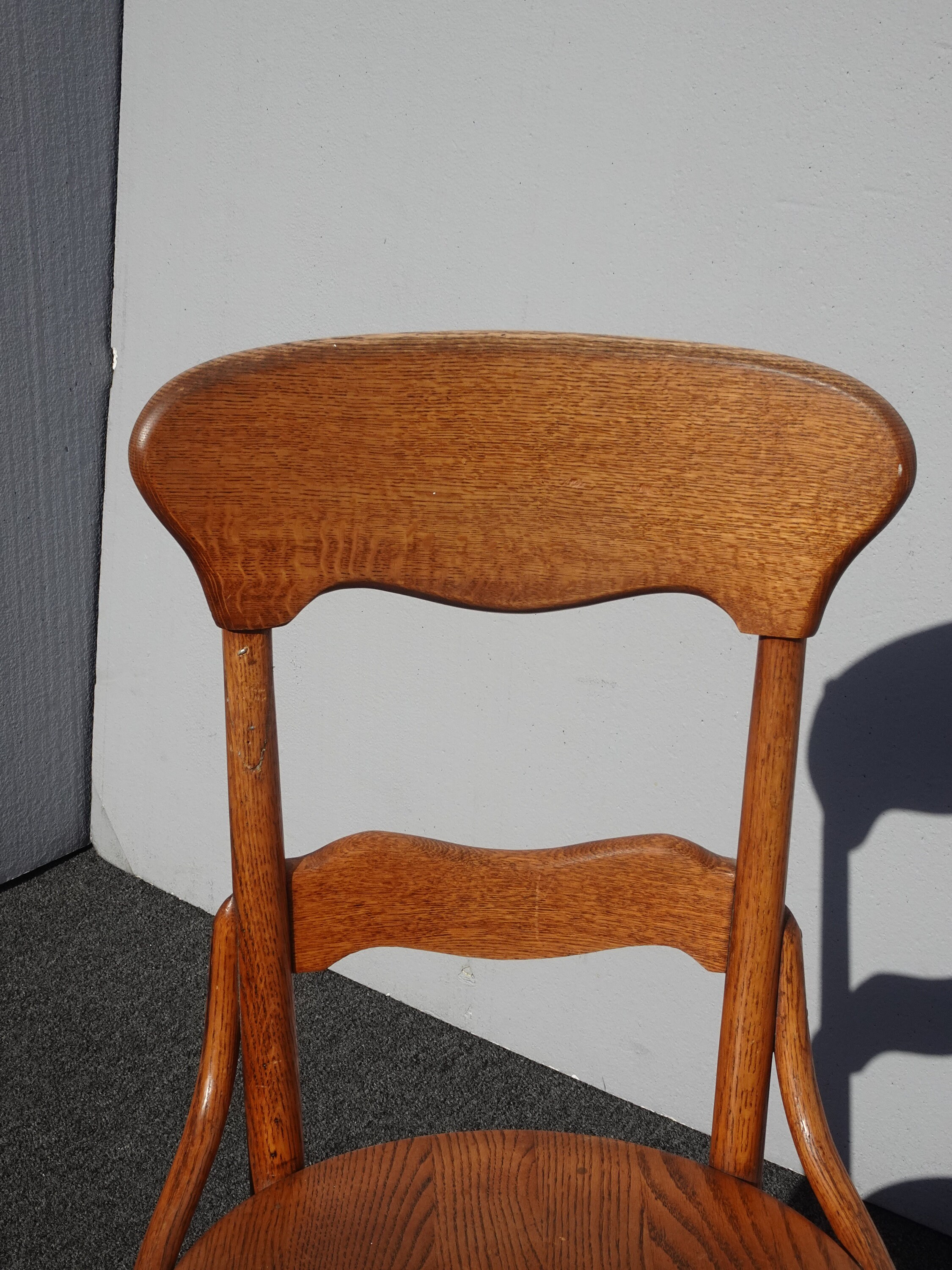 Set of Four Vintage French Country Brown Oak Dining Chairs Etsy