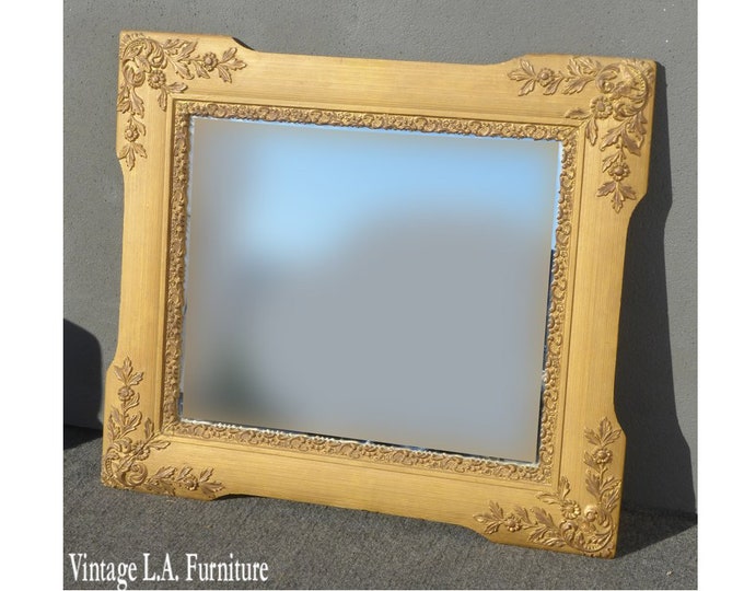 Antique Vintage Ornate Gold Wall Mantle MIirror 30" x 34"