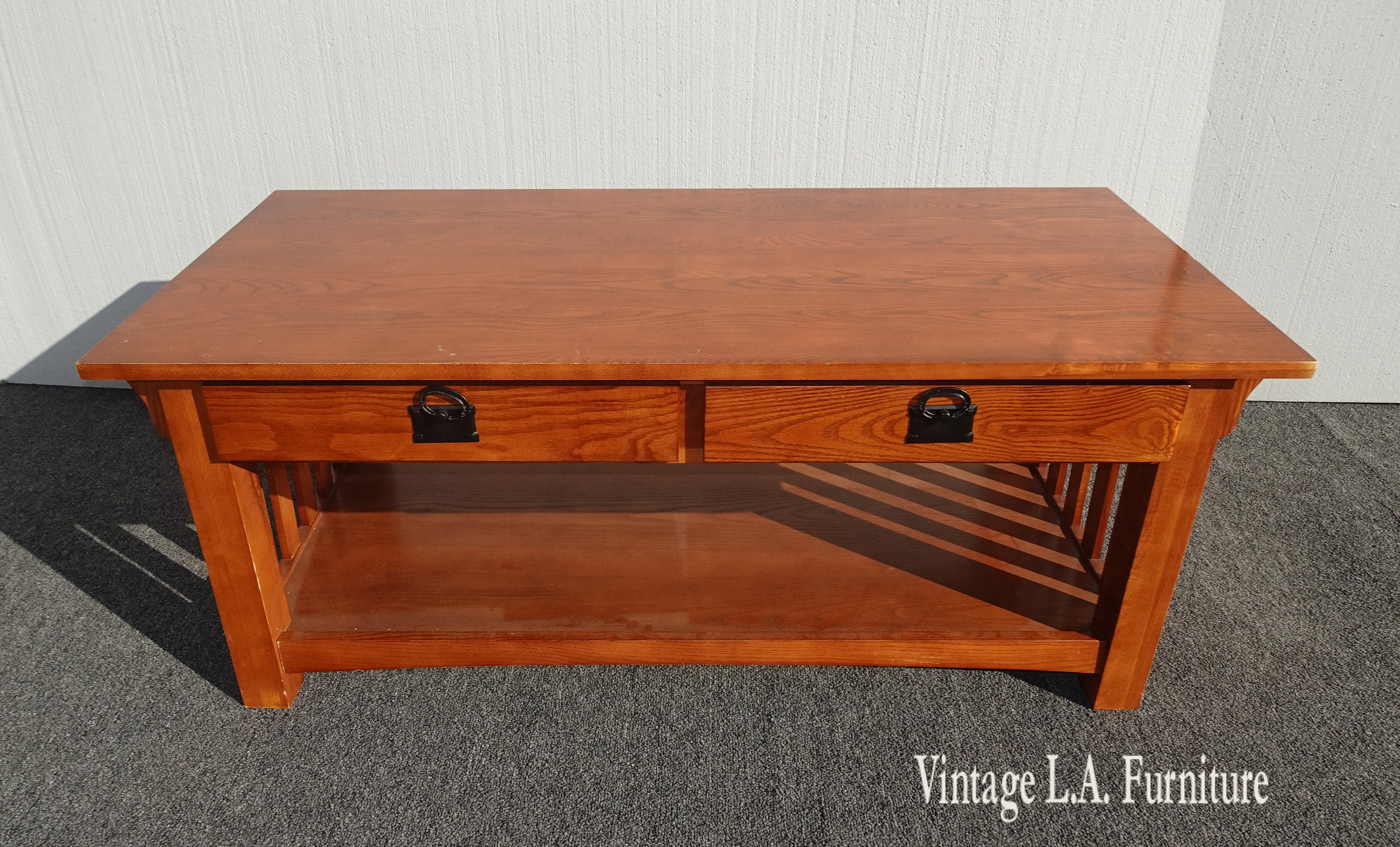Vintage Stickley Style Brown Cocktail Coffee Table