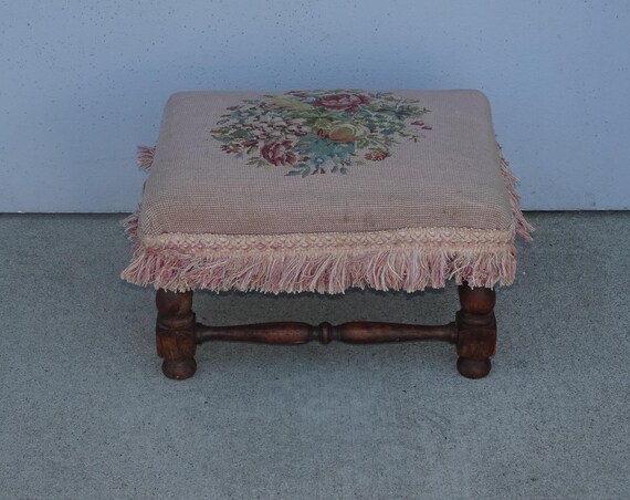 Antique 2024 tapestry footstool
