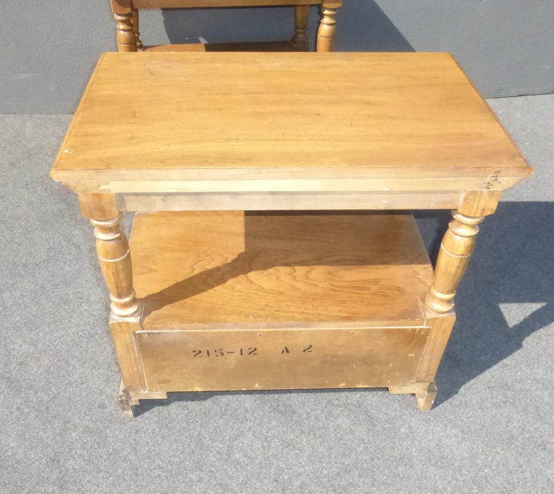 PAIR Vintage Mid Century End Tables French Country Cottage Etsy