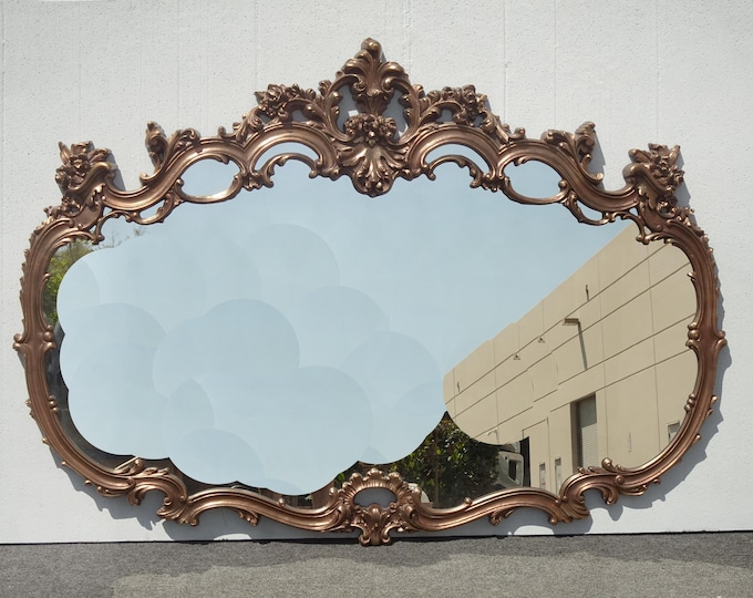 Vintage Italian French Rococo Louis XVI Gold Ornate Wall Mantle Mirror