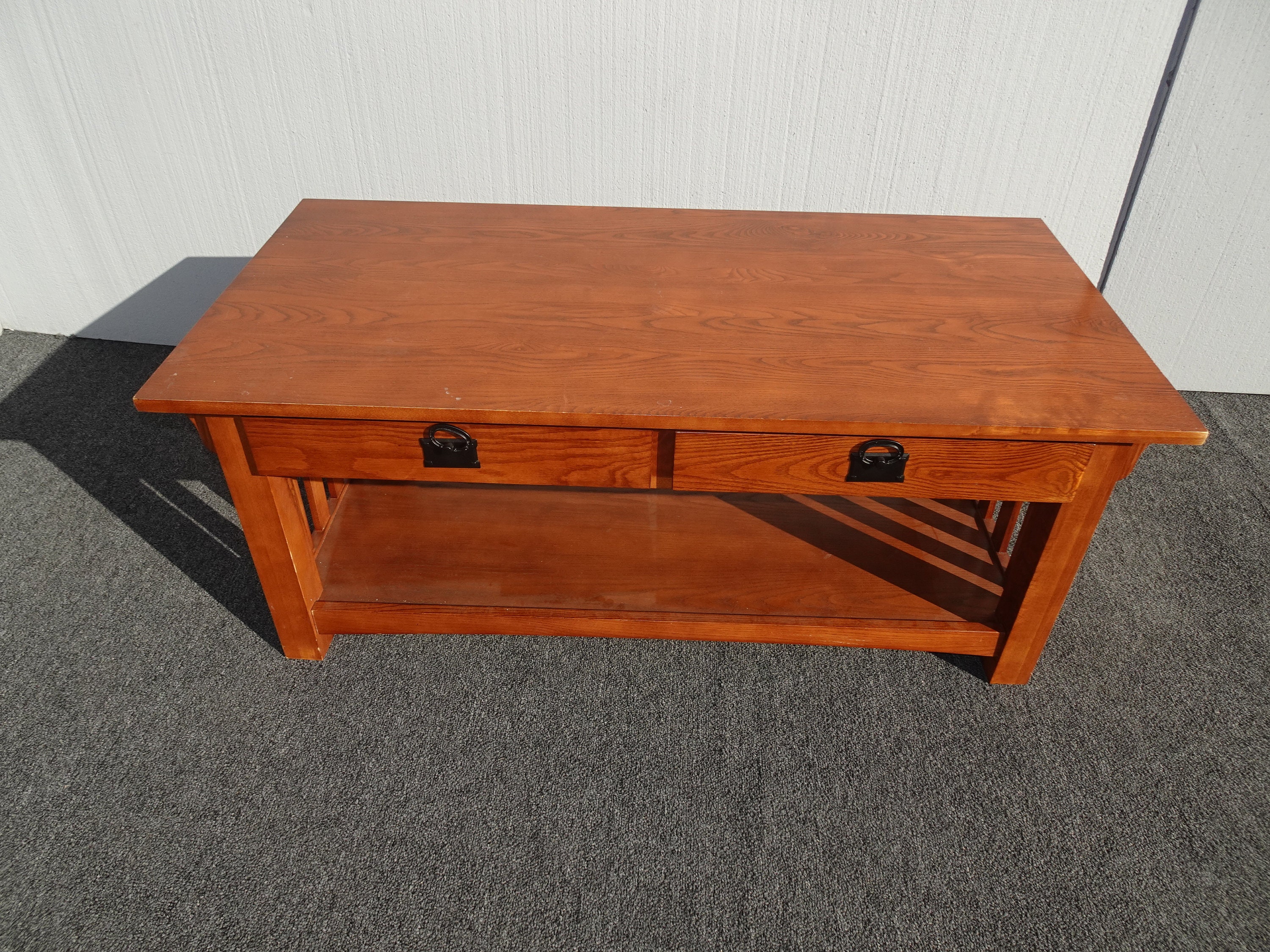 Vintage Stickley Style Brown Cocktail Coffee Table
