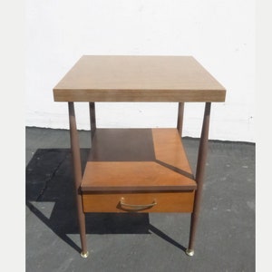 Vintage Danish Mid Century Modern Two Tier Side End Table use as Nightstand