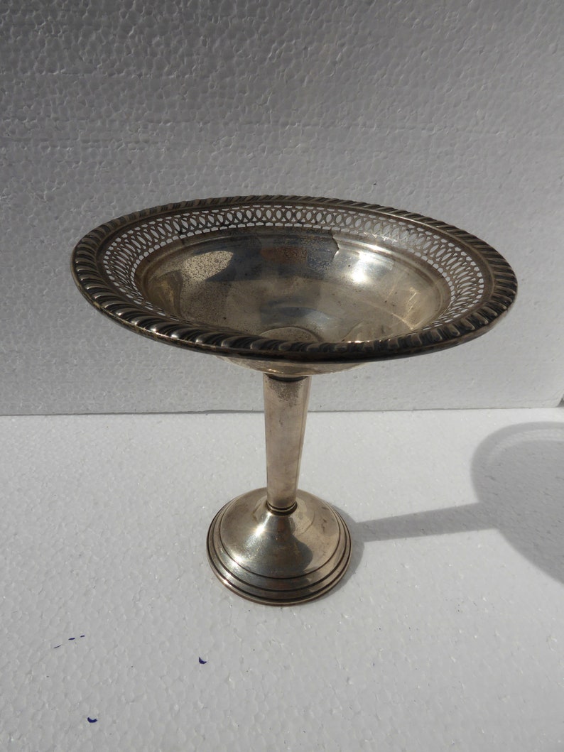 Antique Gruen Weighted Sterling Pedestal Silver Candy Dish image 6