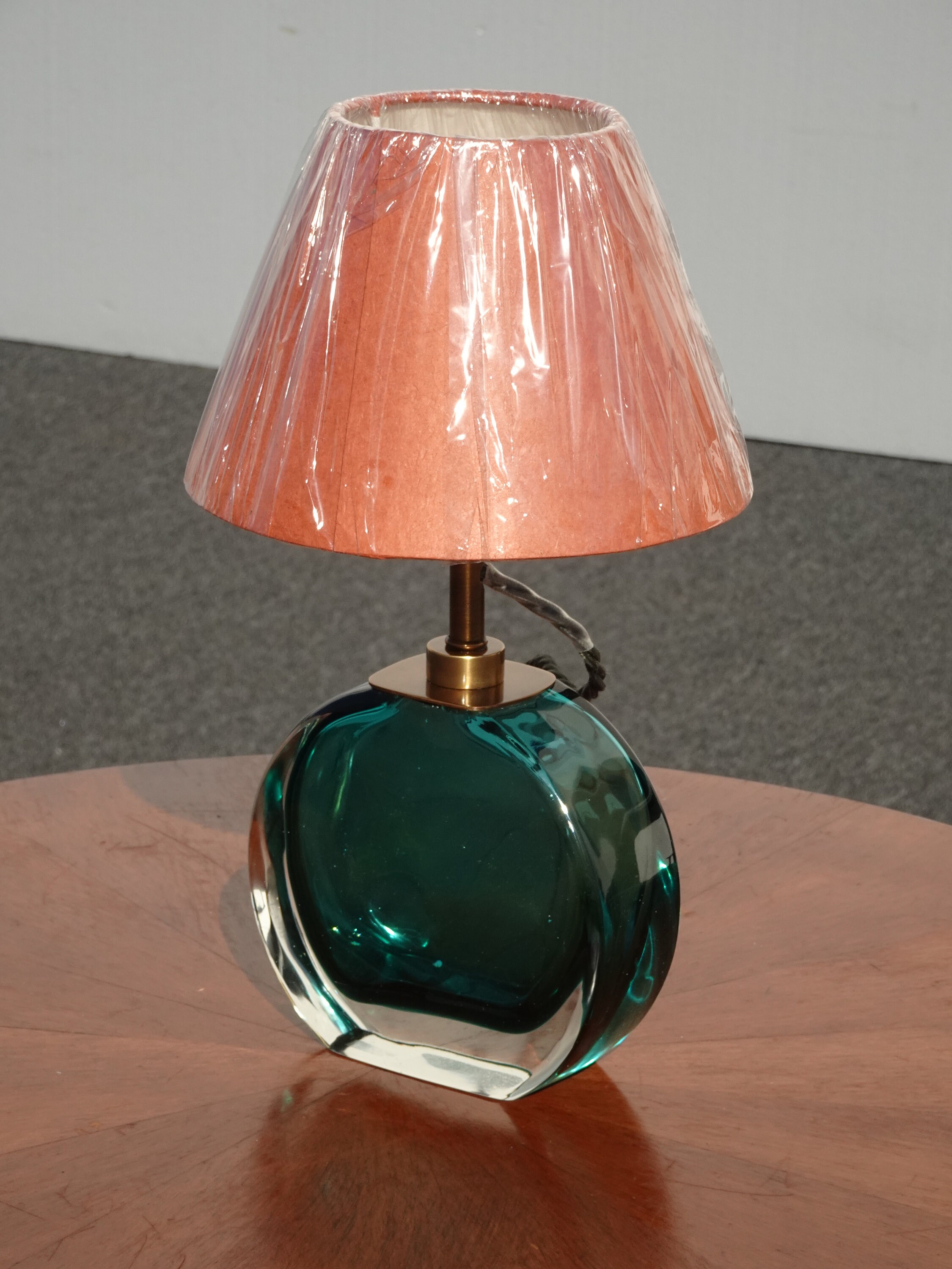 Pooky Lighting Limited Green Blown Glass Table Lamp w Copper Etsy
