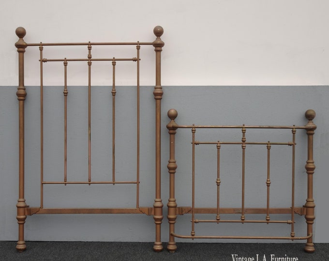 Vintage French Style Brass Twin Headboard and Footboard by Barcalo & Boll Mfg