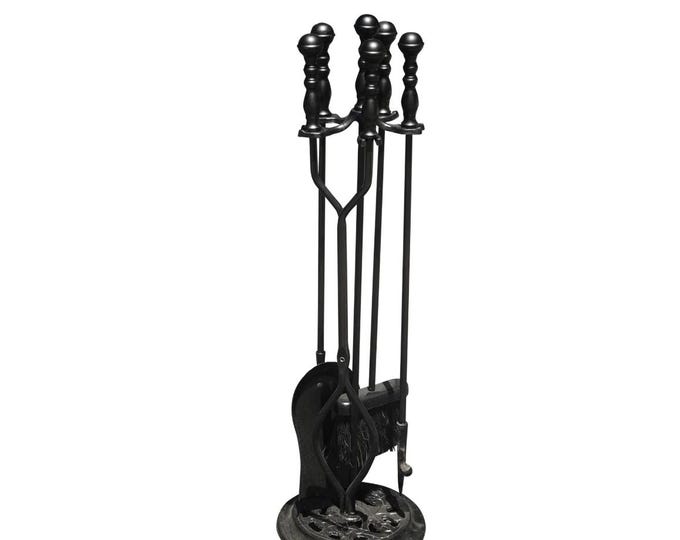 Set of Four Black Fireplace Tools