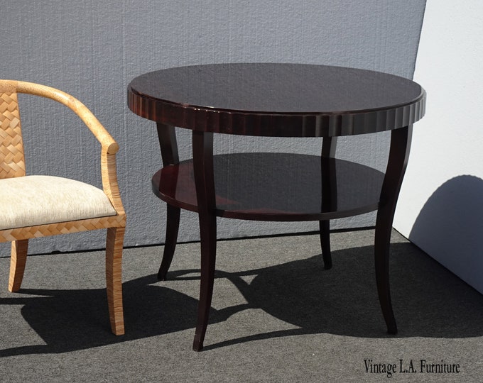 Vintage Baker Furniture Co. Entry Center Table Fluted Edge 2 Tier Barbara Barry