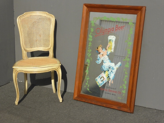 Vintage Olympia Beer Pale Export Wall Mantle Mirror Capitol