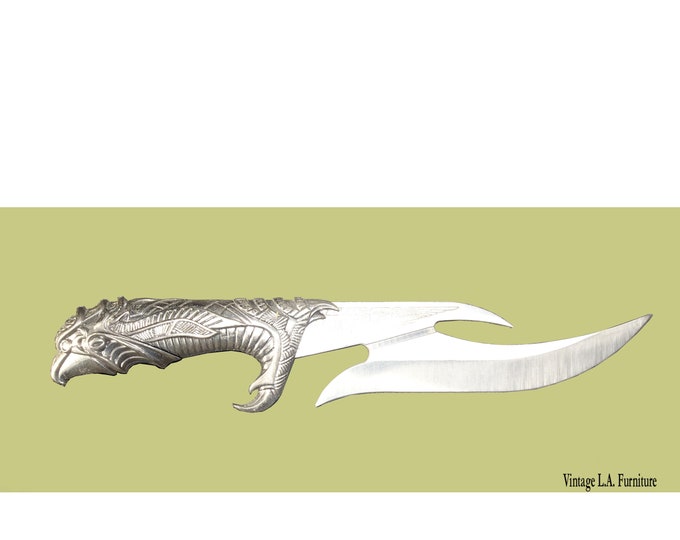 Vintage Oriental Asian Silver Knife with Lizard Handle
