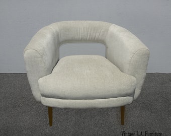 West Elm Gray Millie Chair With Brushed Bronze Legs Etsy
