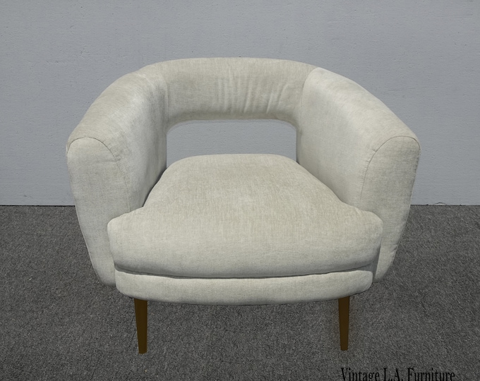 West Elm Gray Millie Chair with Brushed Bronze Legs