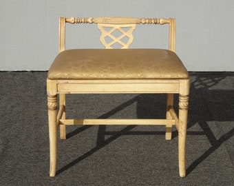 Vintage French Country Gold Vanity Chair Bench