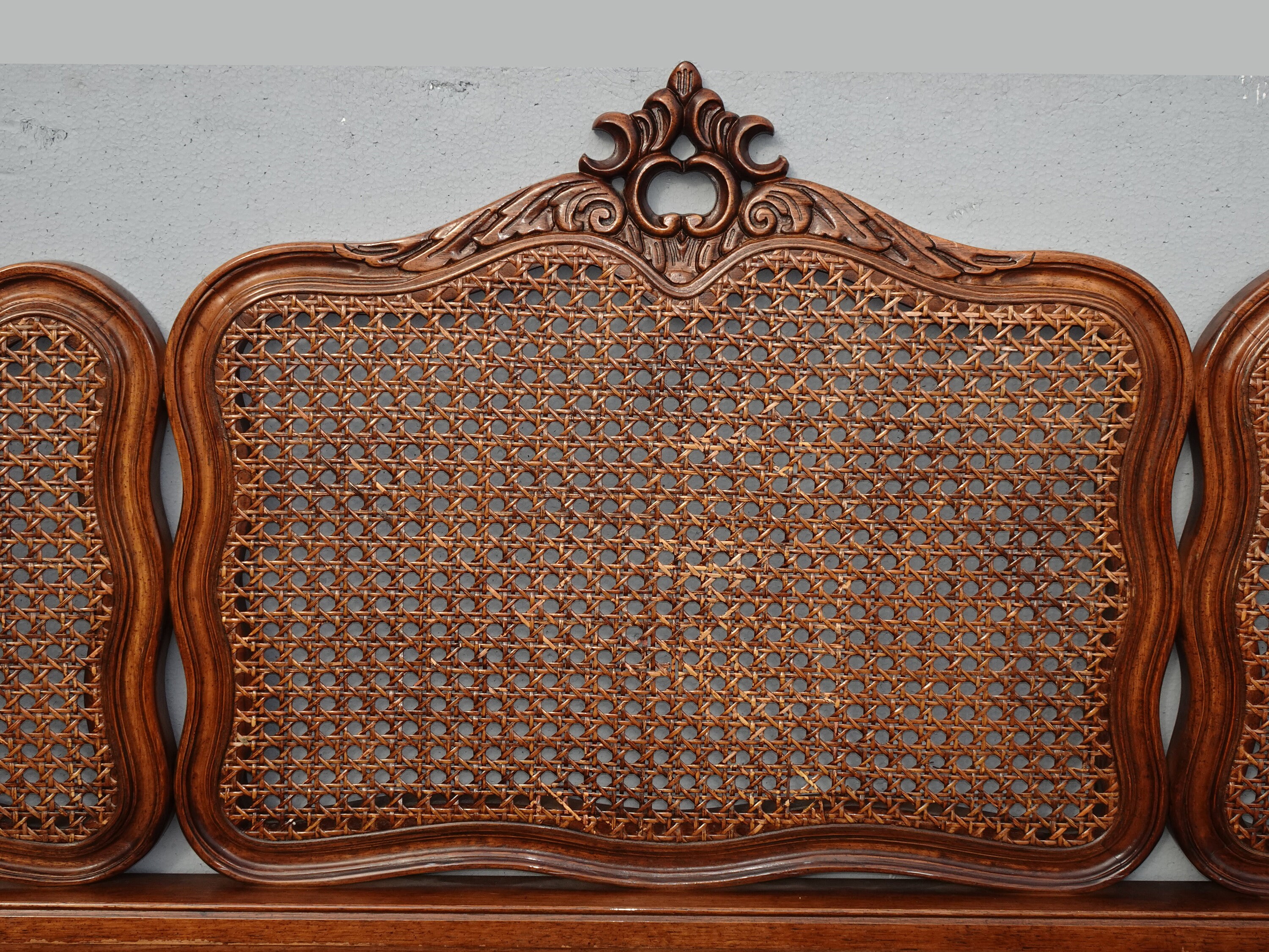 Vintage French Country Brown Cane Queen Full Headboard Etsy