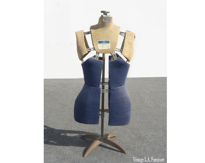Rare Antique Vintage Mannequin Dress Form Adjustable 14 Sections by Heartside