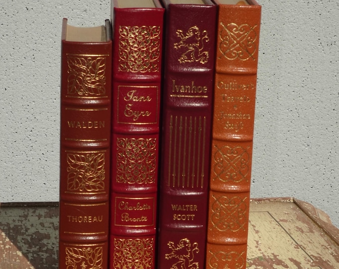 Set of Four Collector Books, Walden, Jane Eyer, Ivanhoe & Gulliver's Travel