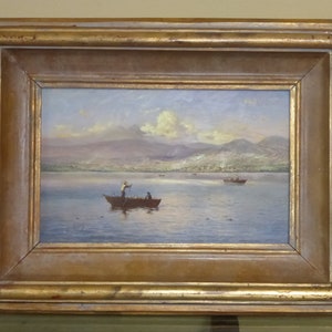 Beautiful Signed 2002 Fishing Scene Oil on Canvas Picture by Alfredo Gomez image 4