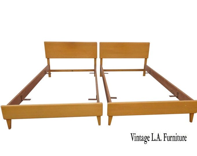 Vintage Mid Century Modern Twin Heywood Wakefield Bed Frames Twin Headboards