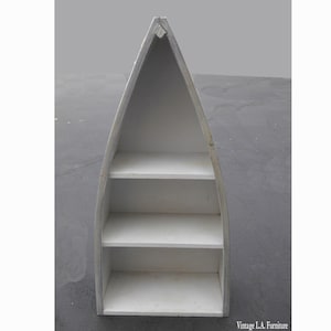 Nautical Style Three Tier Gray Row Boat BOOKCASE Book Shelf