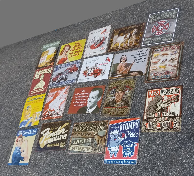 Mid Century Modern Metal Retro Wall Signs 19 Signs - Etsy