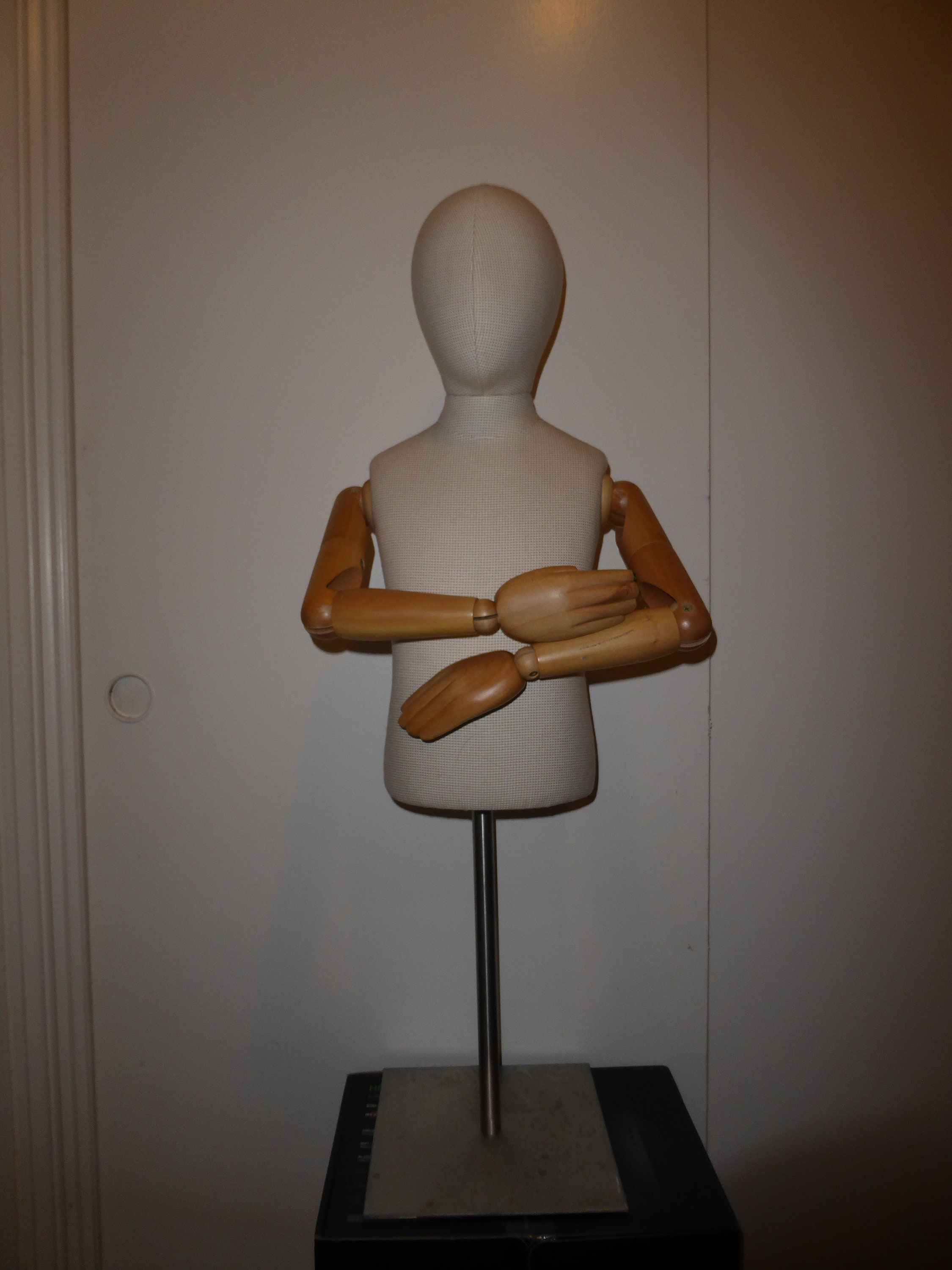 Child Mannequin Torso & Head with Posable Arms and Adjustable Height