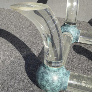 Vintage Mid Century Modern Coffee Table Lucite Sabre Legs & Turquoise Ball Feet image 7