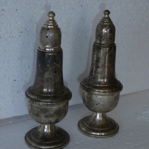 Vintage/Antique Empire Sterling Silver Weighted Salt & Pepper Shakers 242 image 4