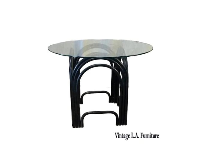 Vintage 1980's Bamboo Glass Dining Table - Axel Enthoven for Rohe Noordwolde