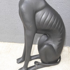 Pair Bronze Vintage Black Greyhound Dog Statues Collectible Sculpture Figurines image 9