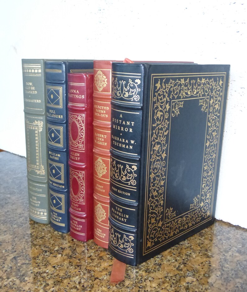 Five Leather Books First Additions BY Warren, Drury, Safire, Masters & Tuchman image 3
