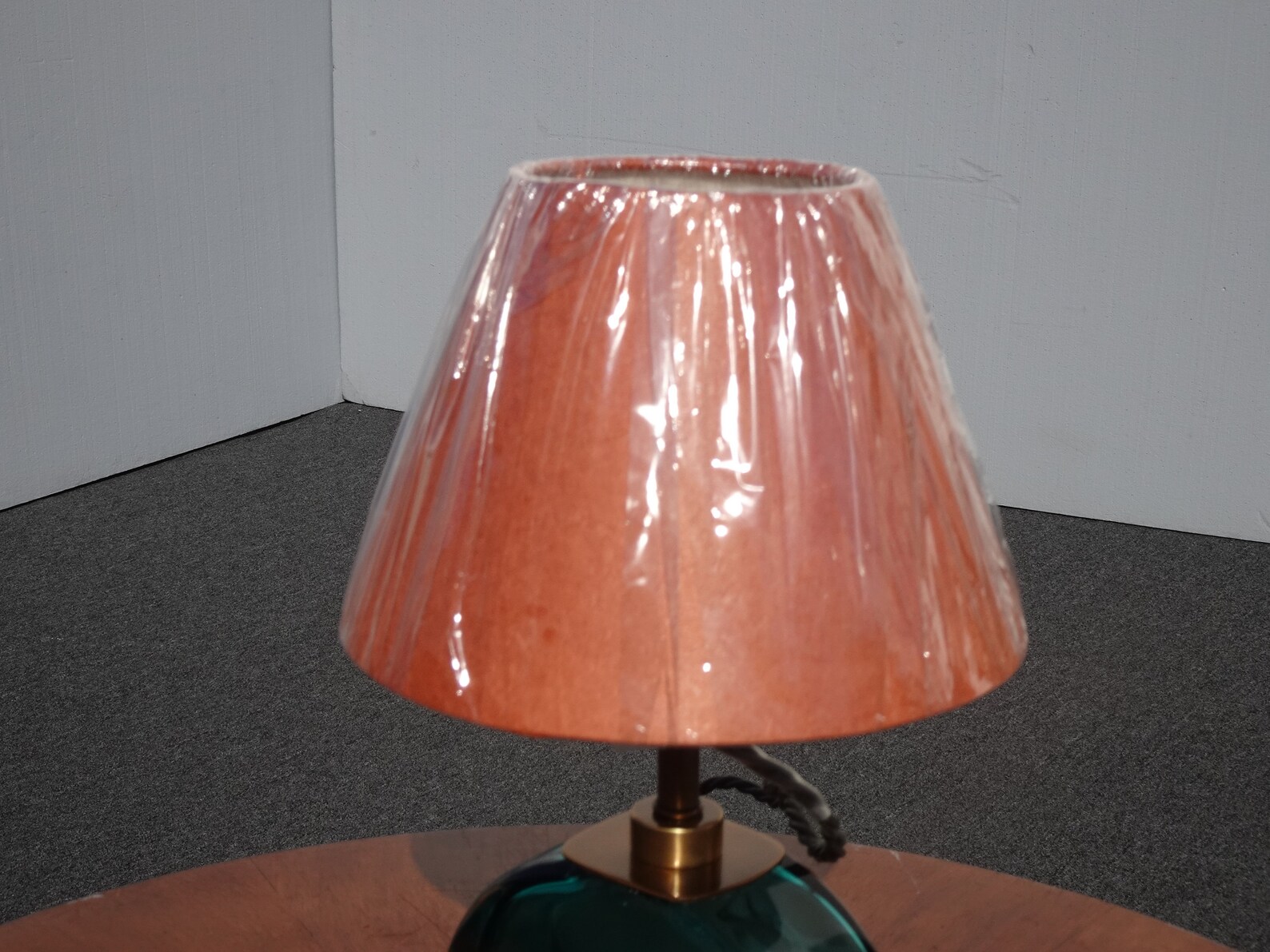 Pooky Lighting Limited Green Blown Glass Table Lamp w Copper Etsy