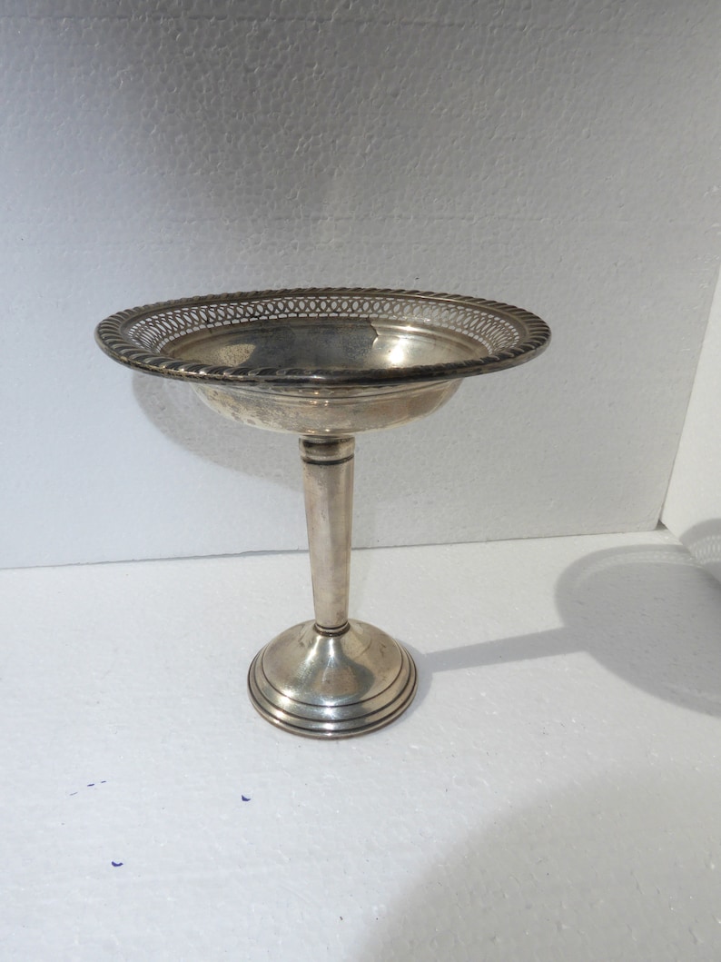 Antique Gruen Weighted Sterling Pedestal Silver Candy Dish image 4