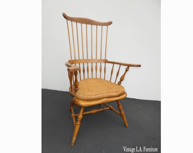 Vintage French Country High Banister Windsor Chair by Jean of Topanga made USA
