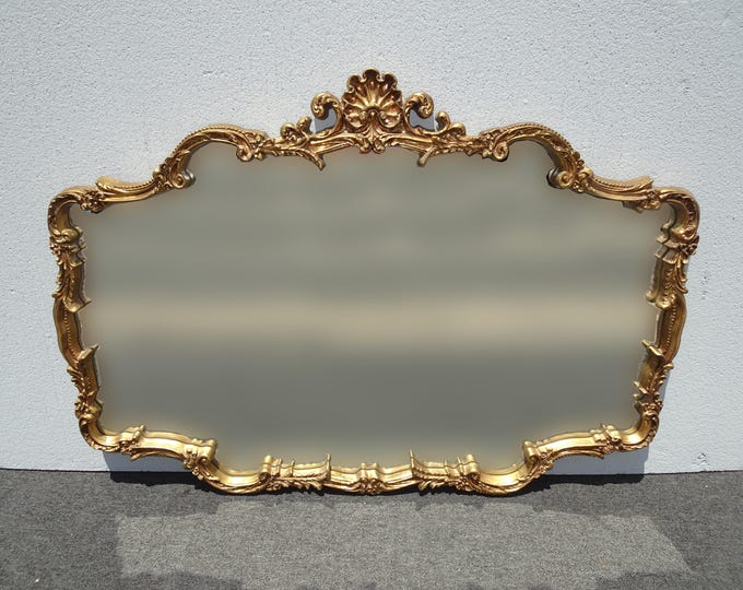 Vintage French Provincial Gold Ornate Wall Mantle Mirror by Carolina Mirror Co.