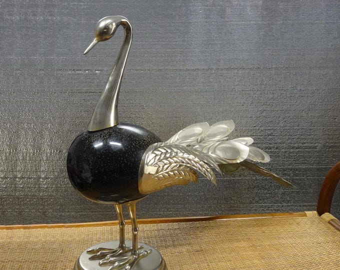 Vintage Antonio Pavia 1970s Italian Silver Plated Bird Sculpture Figurine Italy