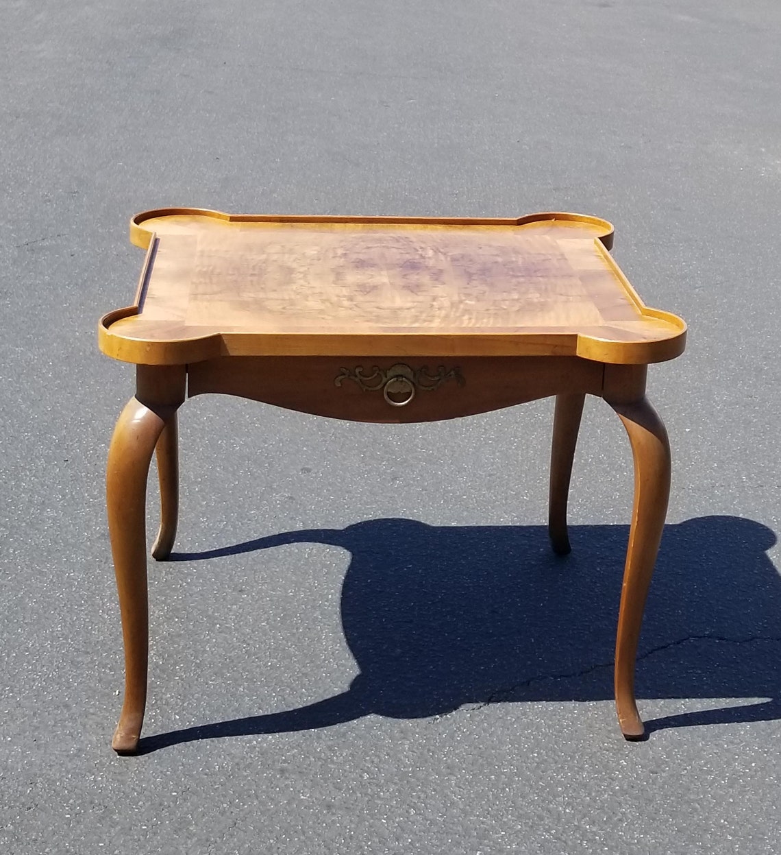 Vintage French Style Side Table End Table W Burl Wood Table Etsy