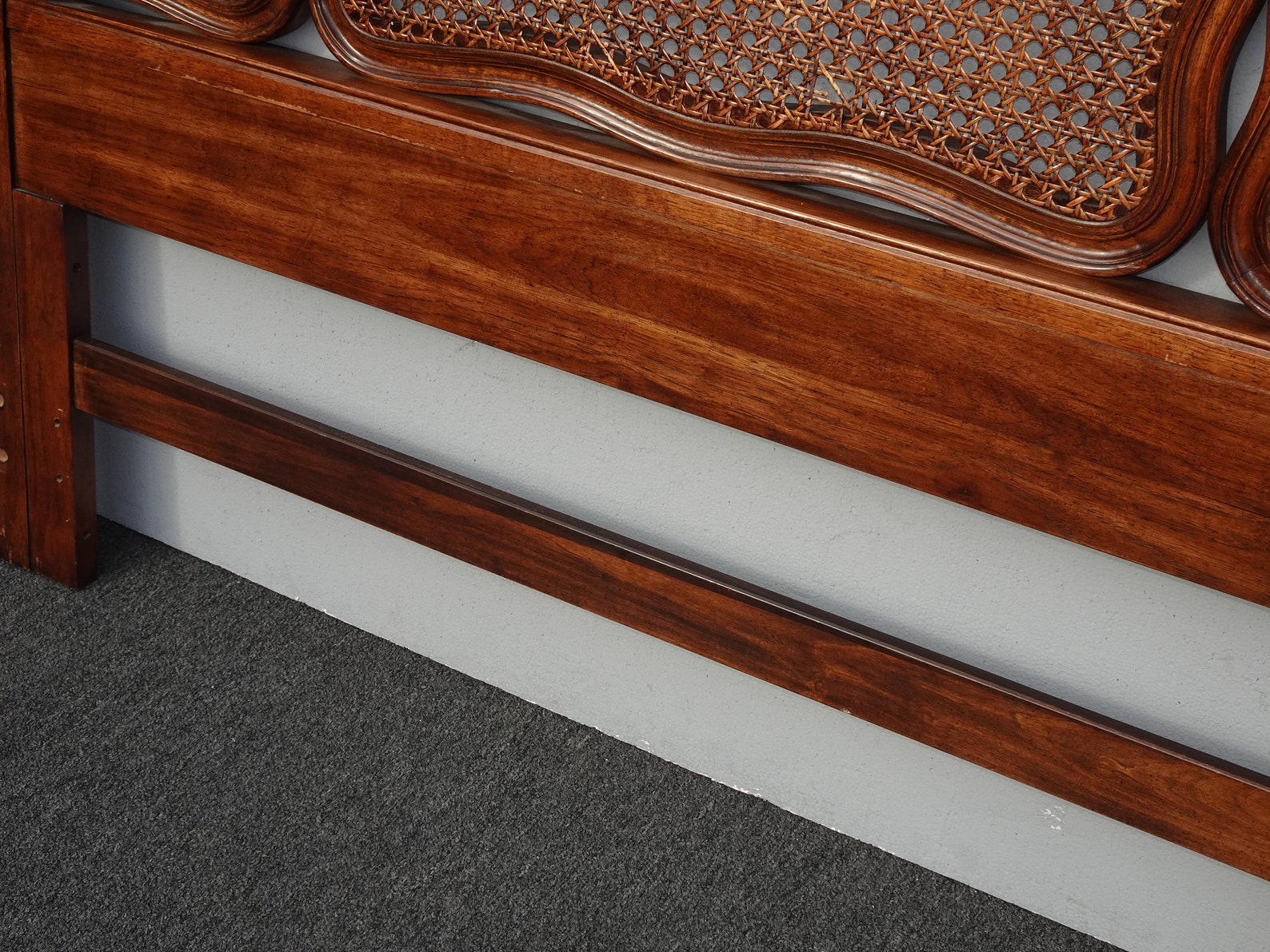 Vintage French Country Brown Cane Queen Full Headboard Etsy