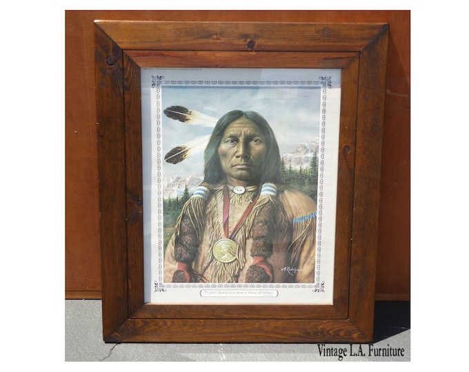 Vintage American Indian Proverb Picture Painting Print by A. Rodriguez