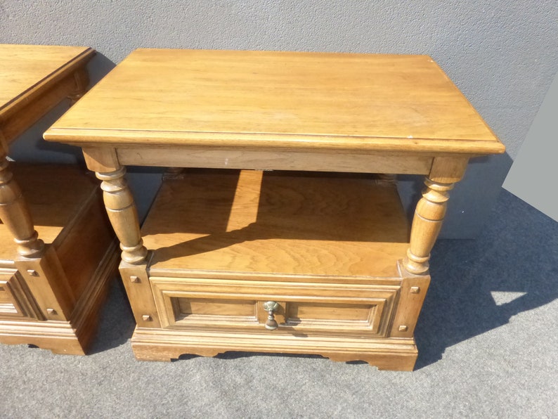 PAIR Vintage Mid Century End Tables French Country Cottage Etsy