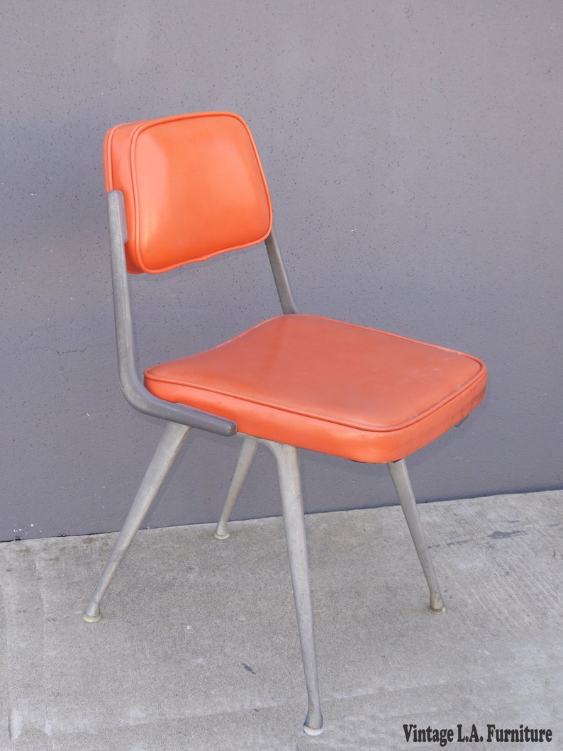 Vintage Mid Century Retro Orange Accent Computer Chair Made in - Etsy