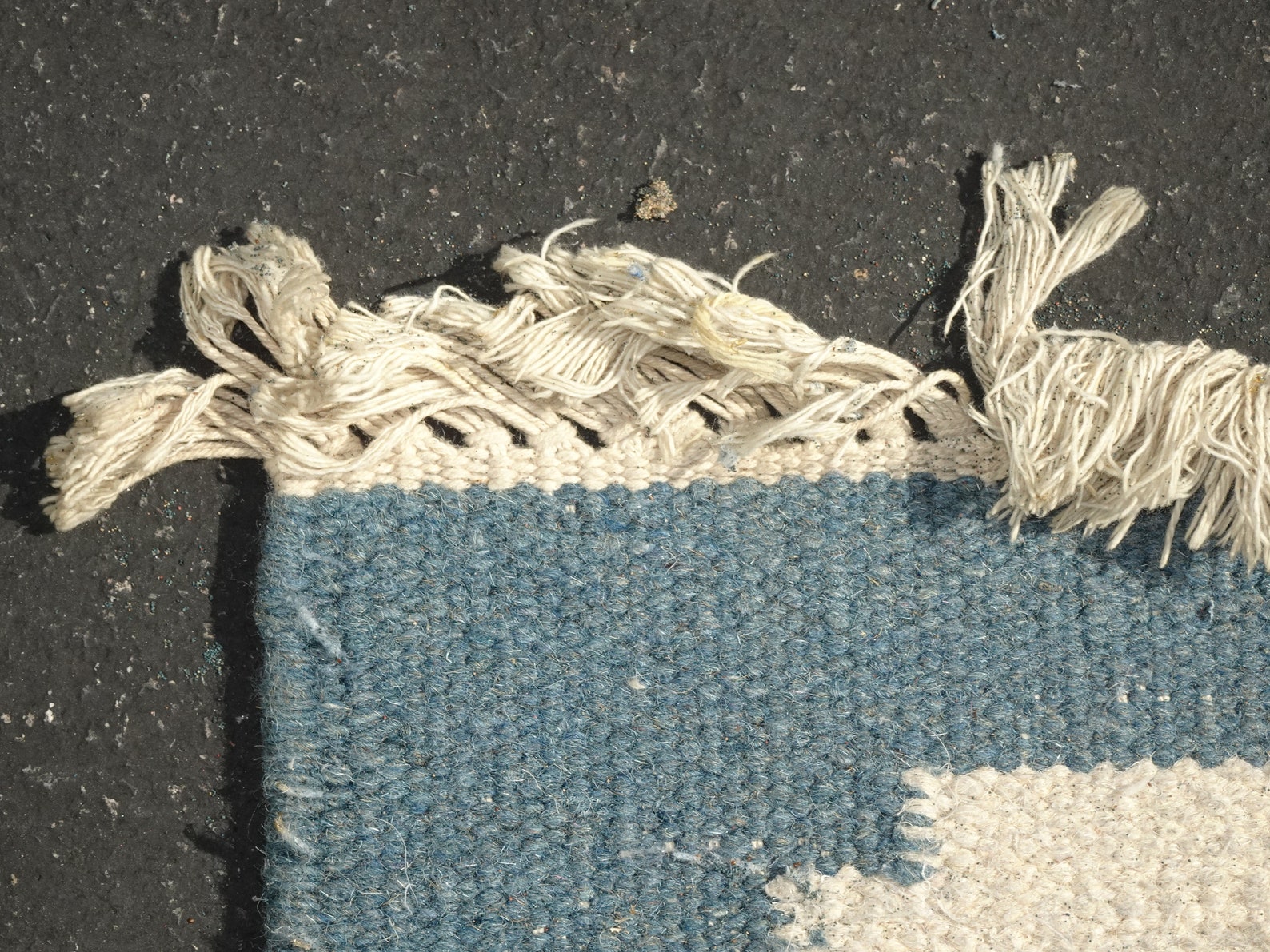90 Long Vintage French Country Blue and White Rug Runner Asis - Etsy