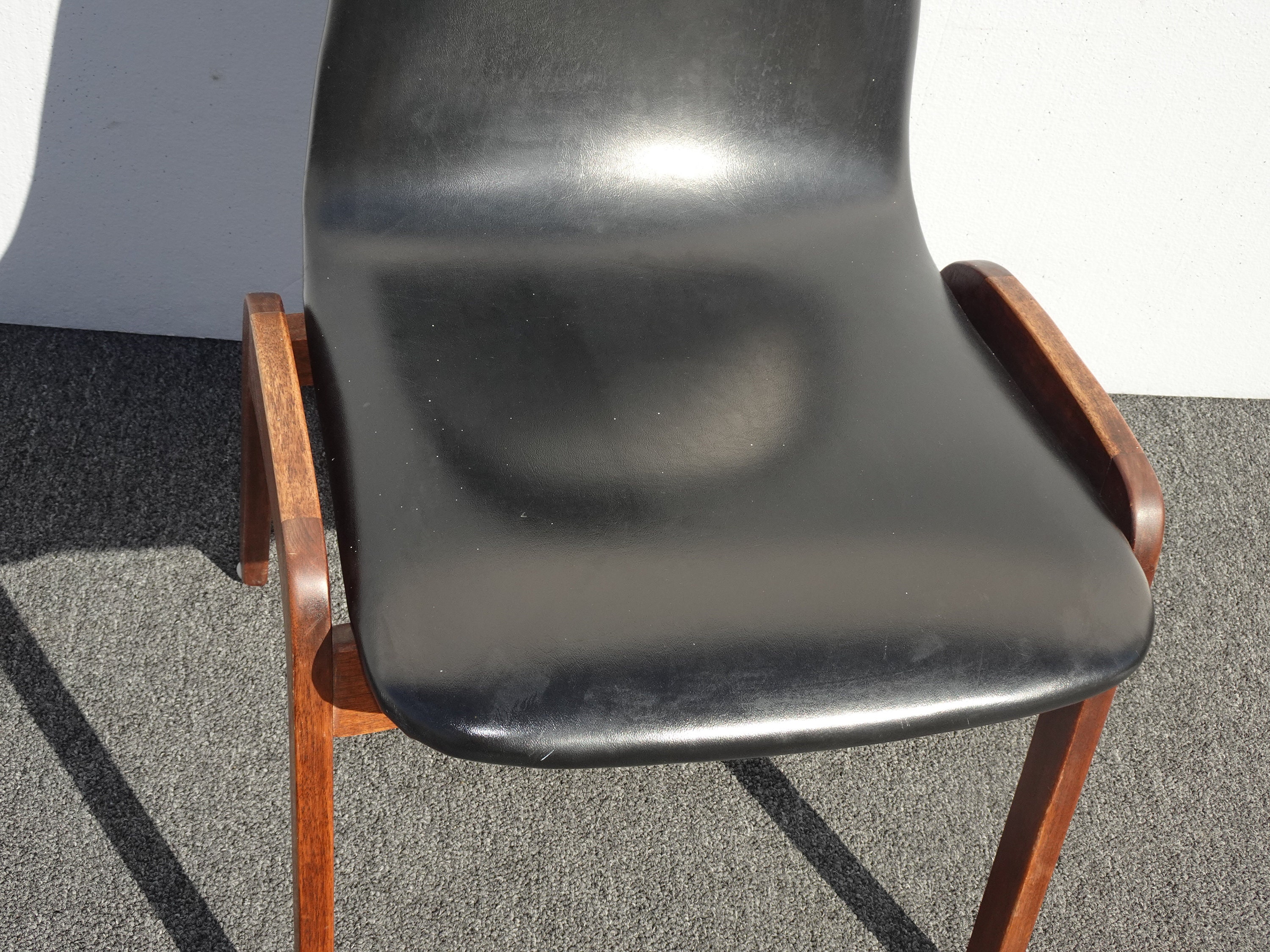 Set of Four Mid Century Modern Black Dining Room Chairs