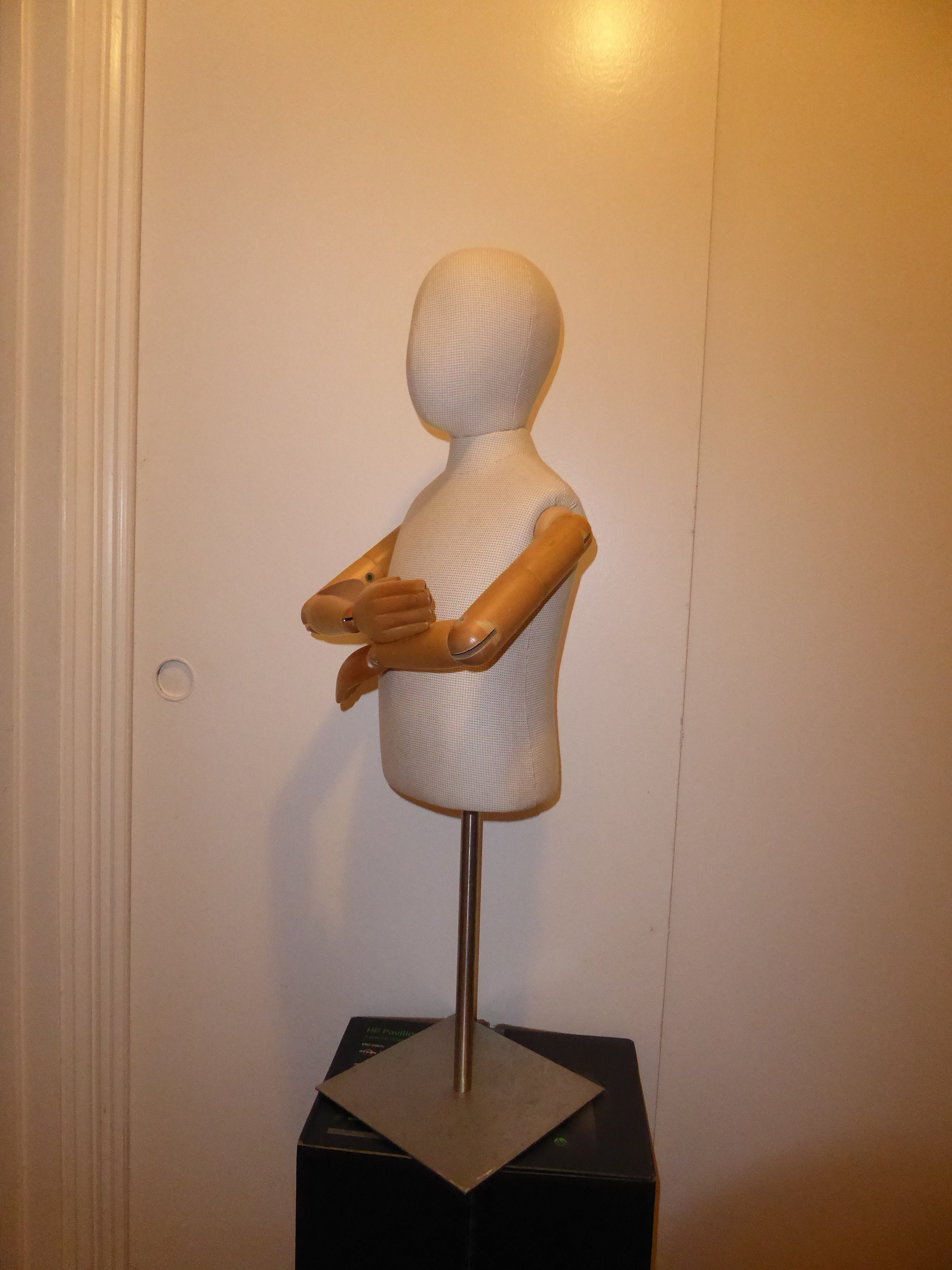 Child Mannequin Torso & Head with Posable Arms and Adjustable Height