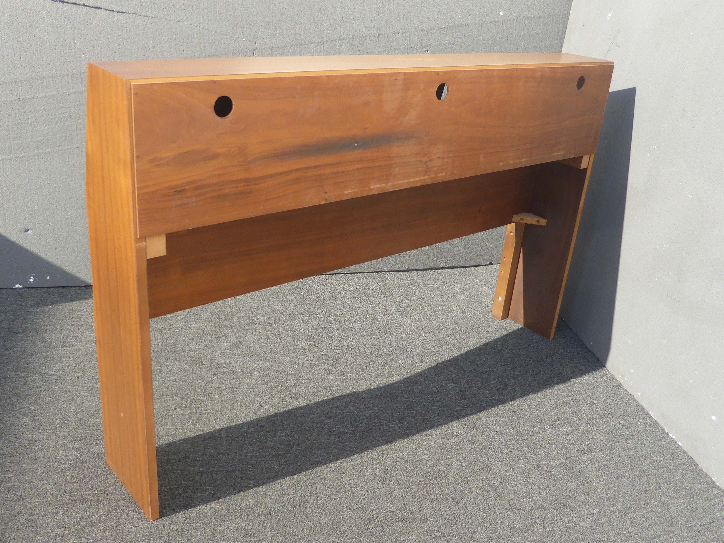 Vintage B.P. John MidCentury Modern Full SIze Headboard w Sliding Doors