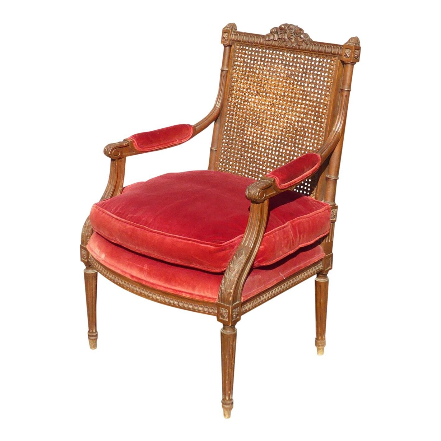 Vintage red velvet chair deals