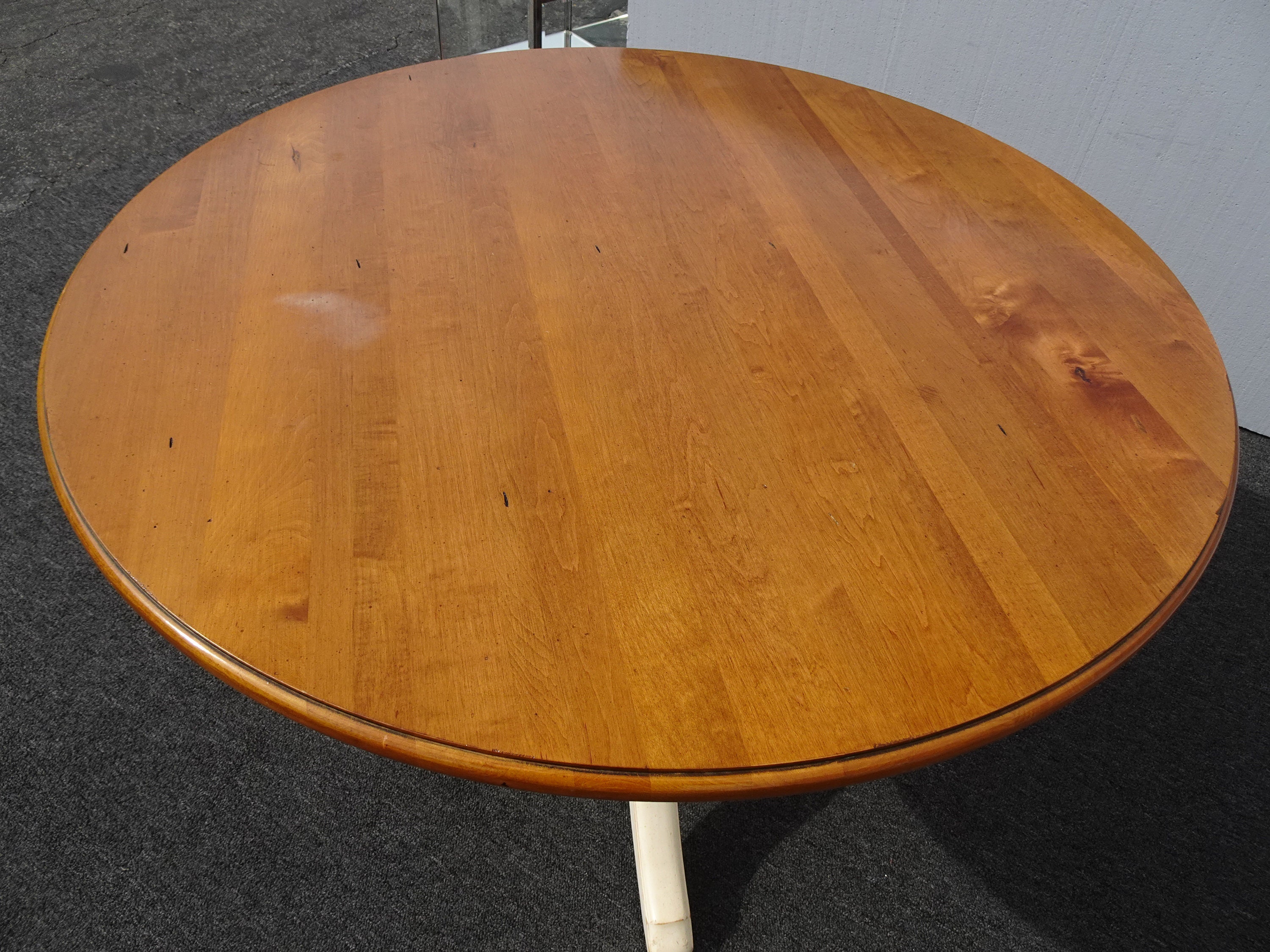 Vintage Ethan Allen French Country Brown Maple Dining Table White