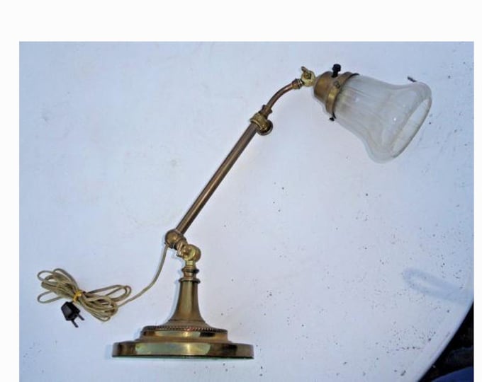 Vintage Mid-Century Industrial Adjustable Brass Table Lamp