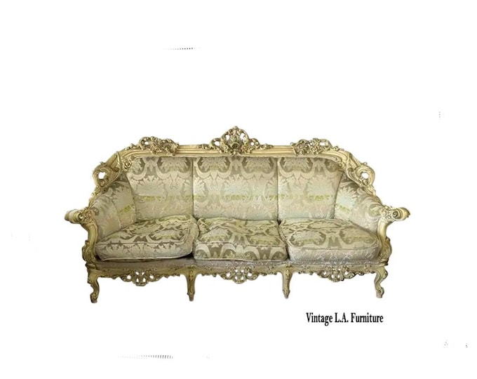 Antique French Louis XVI Italian Rococo Baroque Settee Sofa Down Cushion